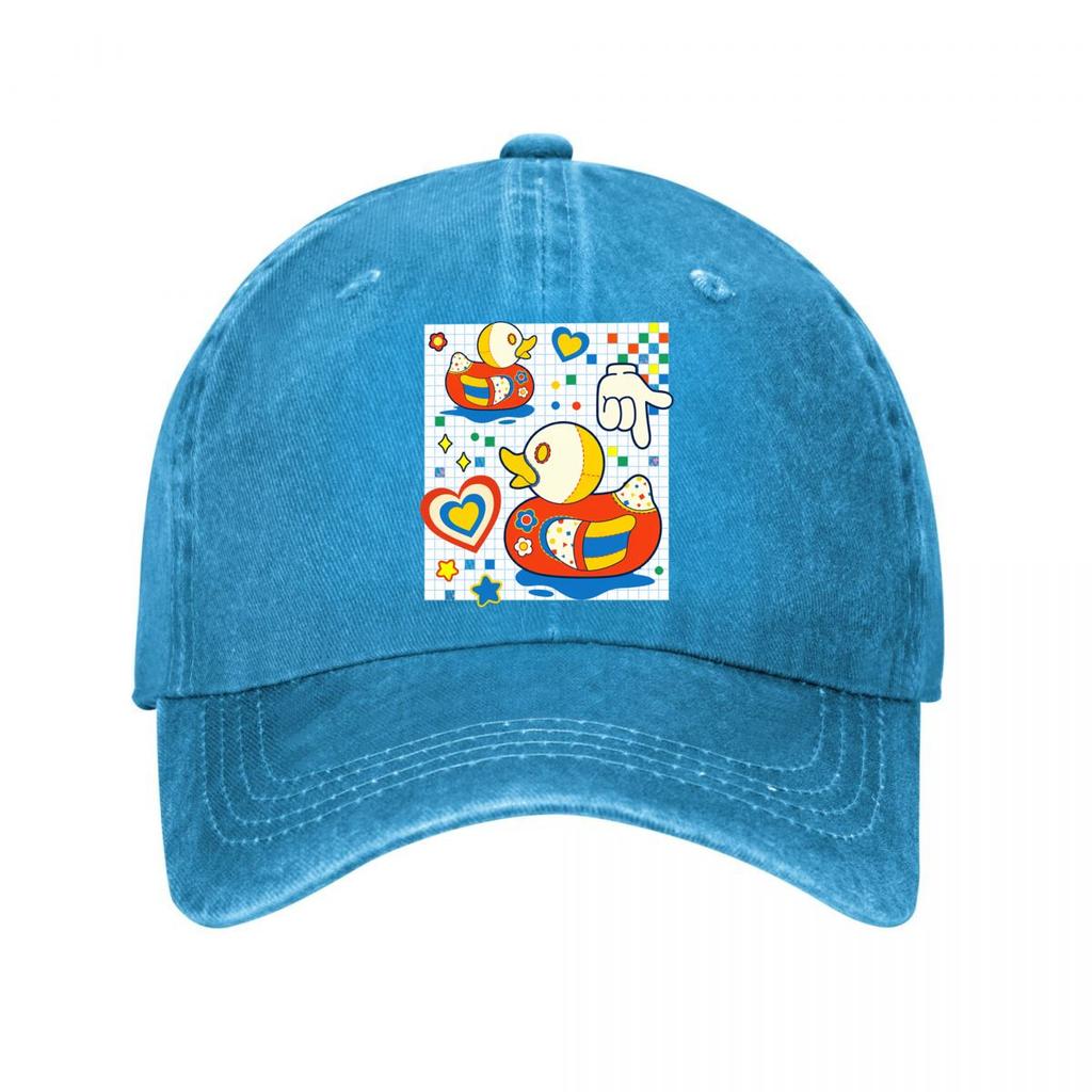 Cute Cartoon Duck Stickers s Room Decor Washed Baseball Cap Outdoor For Womens Unisex FeUnisex