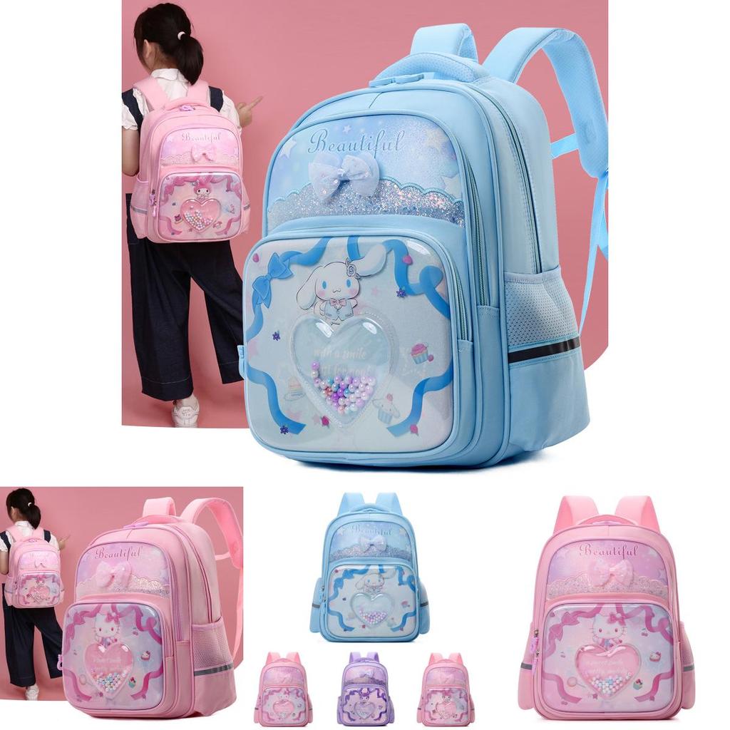 Adorable Cartoon Backpack For Kids Breathable Pu Material School Bag With Curved Straps