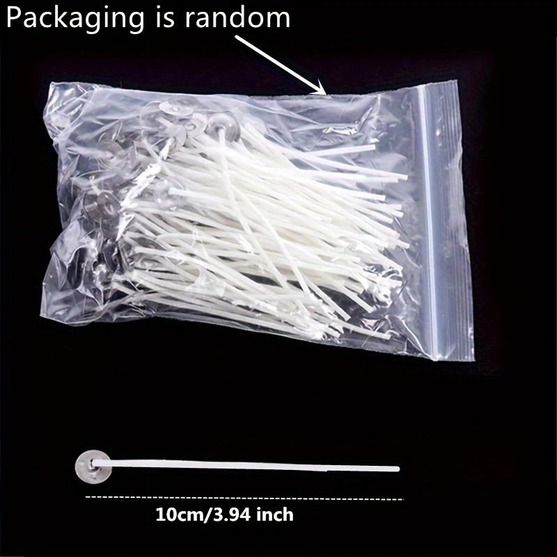 100Pcs Candle Wick with Metal Base, Handmade Aromatherapy Candle Wick, Homemade Beeswax Candle Consumables