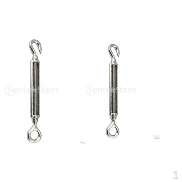2Pcs Durable Eye Turnbuckle Hook Rigging Rope Cable Tightening 97mm