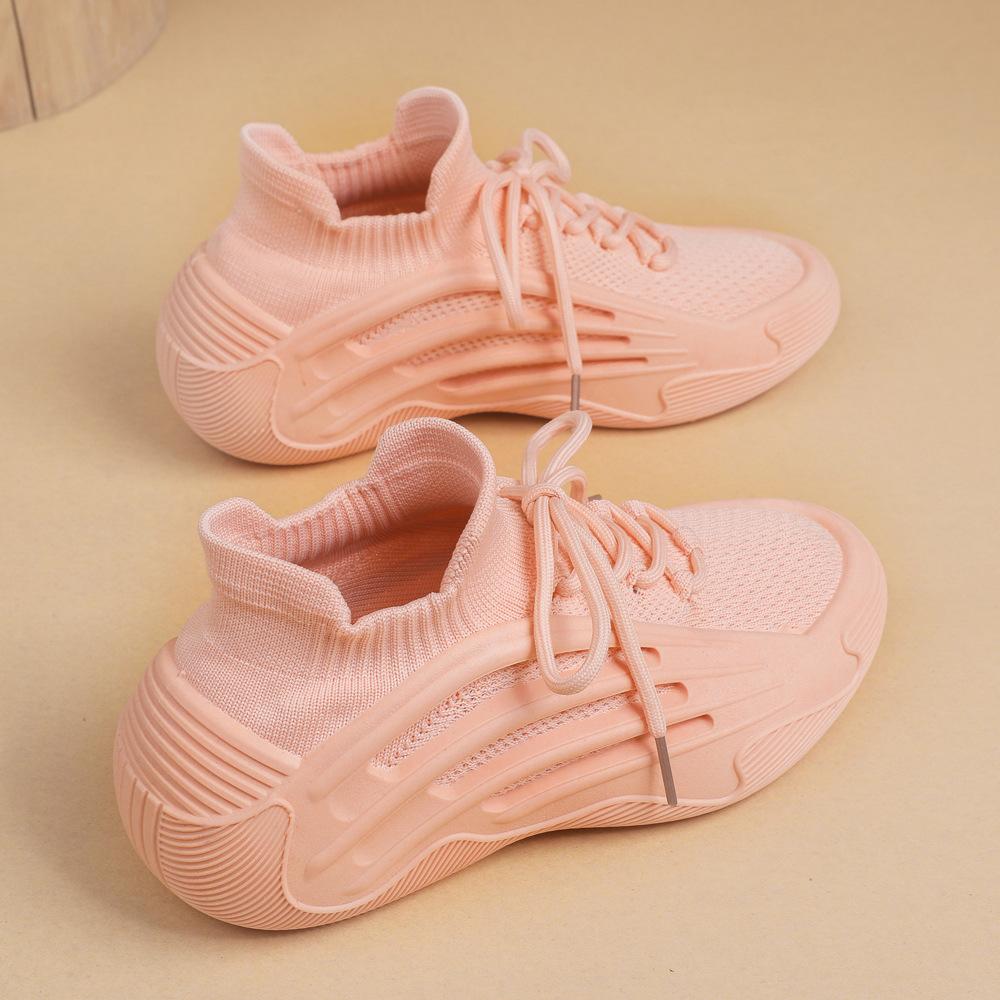 New Spring and Summer Breathable Fly-woven Sports Shoes Comfortable Flat-soled Soft-soled Casual Elastic Socks Shoes