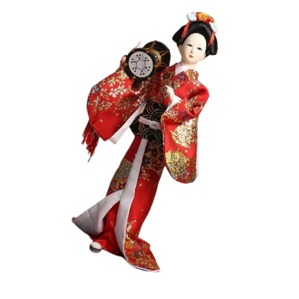 Handcrafts Geisha Kimono Dolls Tabletop Display Figurine Ornament for Japanese Themed Restaurants or Home Decors Gift