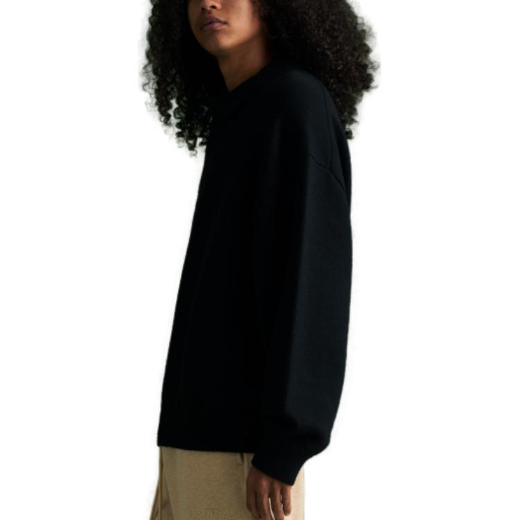 Fear of God Essentials Knit Polo Jet Black Men Tops 192BT232180F