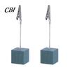 Thick And Thin Paper Clip 2 Pcs Wooden Cube Base Memo Holder with Clips, Mini Table Photo Postcard Number Stands for Name Cards, Photos, Memos,