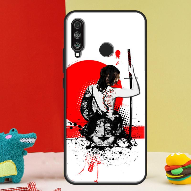 Anime Girl Samurai For Huawei Nova 5T 9 10 SE 12i 12s 11i Y91 Y90 Y60 Y70 Y72 Y61 P60 P30 Pro P20 P40 Lite Case