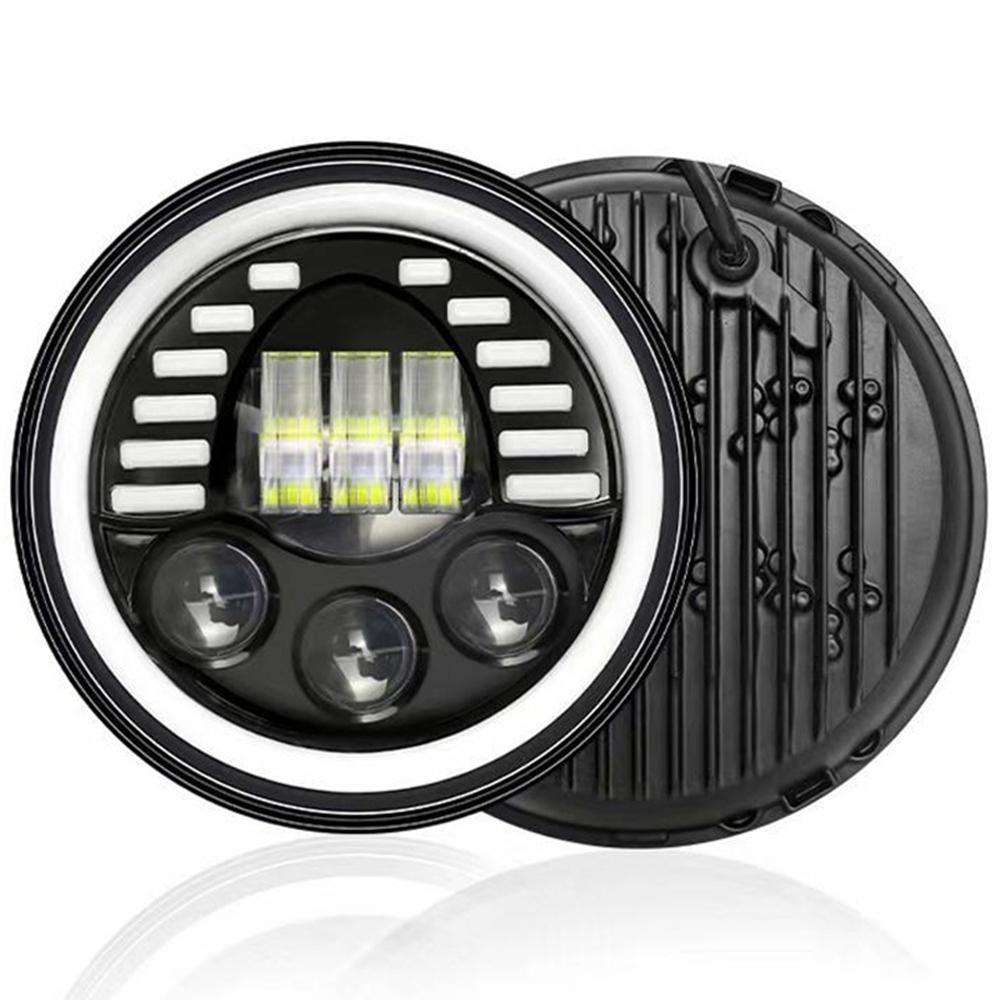 

7-дюймова автомобільна SUV позашляхова мотоциклетна фара дальнього/ближнього світла з кільцем ангельських очей, кругла світлодіодна фара денного світла/покажчик повороту Type A