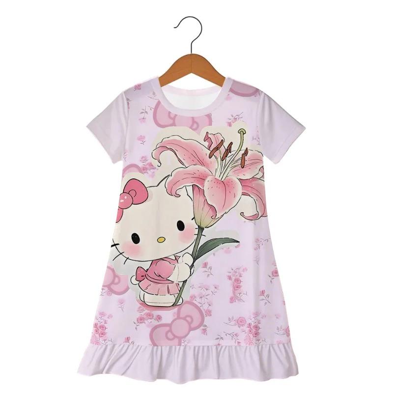 

Skirt Fashion Casual 3-6 Years Hello Kitty Summer Pajamas Girls Dress Kids 110