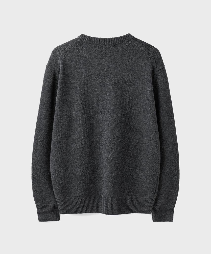 Branded After Round Crop Cardigan [Charcoal]