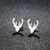 Christmas Tree Reindeer Pattern Earrings Women Student Teen New Year Gift Stainless Steel Cartilage Piercing Earring Zircon