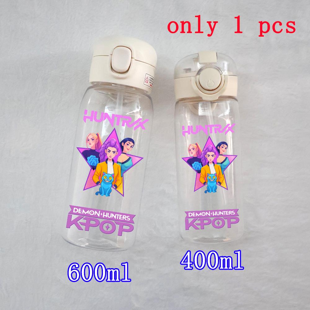 400ML-600ML Animated Movie K-Pop: Demon Hunters HUNTR/X Plastic Large Capacity Water Cup Bottle Gourde Drinking Bottle Gifts