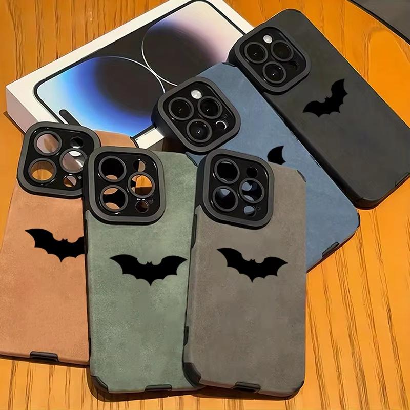 Cool Bat Leather Silicone Phone Case For iPhone Air 16 17 15 14 13 12 7 11 Pro Max 16E Plus X XR XS Shockproof Cover