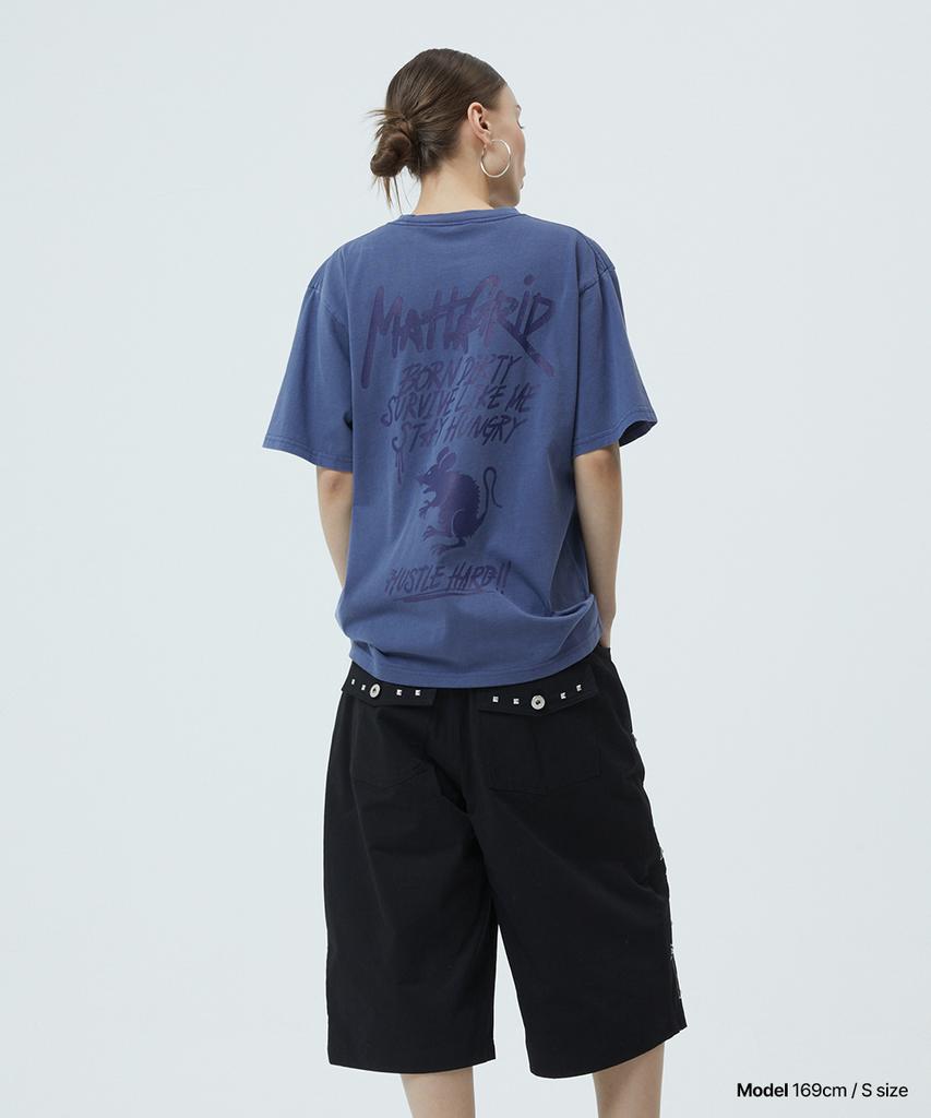 MAHAGRID Pigment Rat Graffiti Logo Tee Blue(Mg2Gmmt510A)