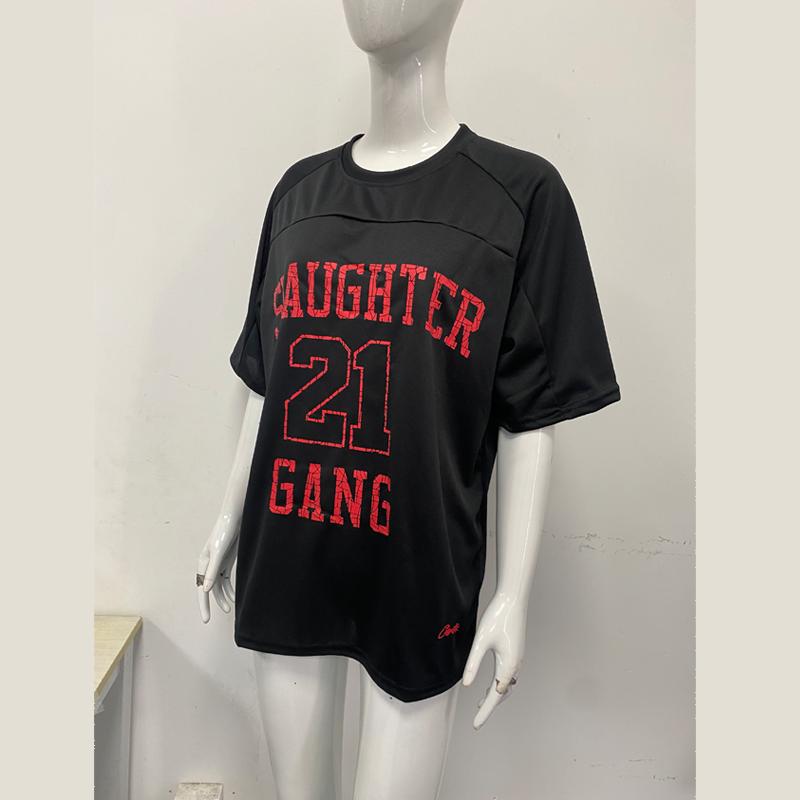 

European and American Y2K Summer Street Clothing Printed T-shirt XL чорний