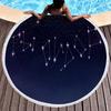 12 Constellation Round Beach Towel, Soft Microfiber Mystery Universe Galaxy Beach Towel Absorbent Towel for Travel Pool Picnic