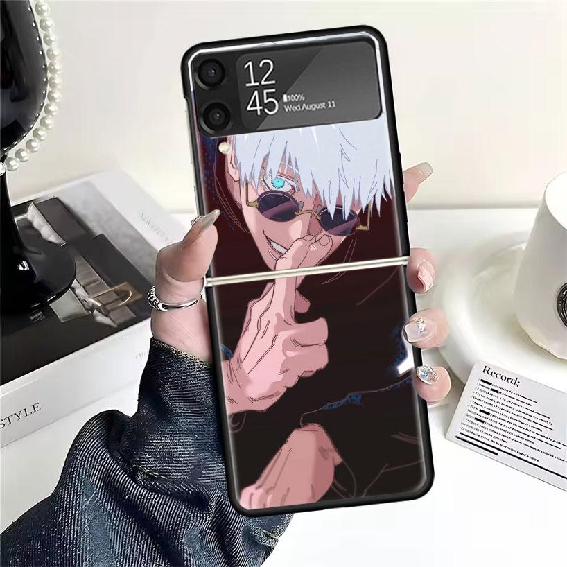 Kaisen J-Jujutsu Gojo Satoru Phone Case For Samsung Galaxy Z Flip7 Flip6 Flip3 Flip4 Flip5 PC Hard Z Flip 7 6 5 4 3 5G Fundas Co