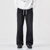 Spring, Autumn and Winter New Hong Kong Style Splicing Wide-leg European, American and Japanese Loose Straight Jeans Men's Trendy MEN