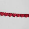 F22 Japanese Mercerized Cotton Embroidery Lace Trim with Small Heart Design, 0.8cm Width, for Skirt Hem Decoration and DIY Clothing.