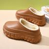 Ms. Baotou Lightweight and Comfortable a Footstirrup Heightening Winter Warm Cold Padded Non-slip Wear-resistant Leisure Cotton Semi-slippers