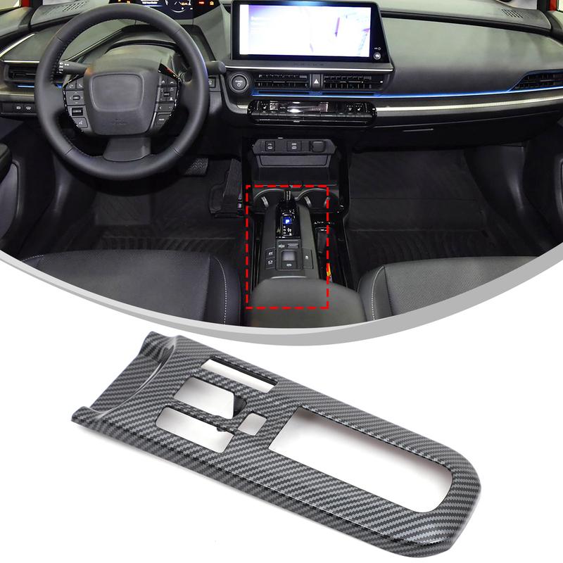 ABS Carbon fiber pattern kit Car central control gear panel, glass lifting frame cover Suitable for Toyota Prius 60 Series +