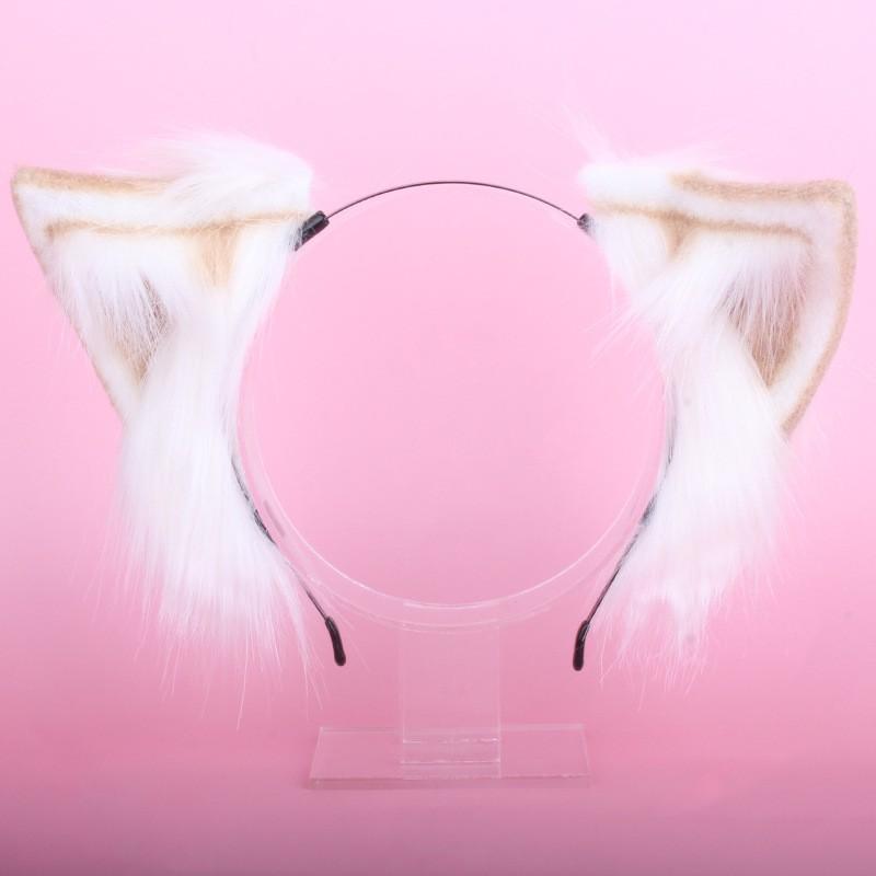 Süßes Lolita-Stirnband mit Fuchsohren und Spitzen-Schleife, Haarschmuck für Damen, Süßer Gothic-Stil