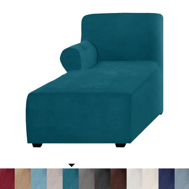 Velvet Chaise Longue Sofa Cover L Shape Stretch Sofa Bed Covers Non Slip Washable Remoavble Couch Slipcovers Furniture Protector