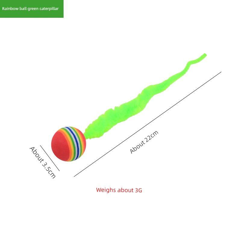 

New Arrival EVA Foam Ball Cat Toy Rainbow Ball Caterpillar Self-Hi Chasing Funny Cat Relieving Stuffy Pet Supplies Rainbow ball green caterpillar