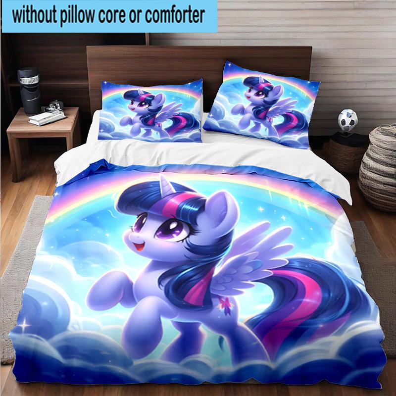 3PCS Twilight Sparkle's Unicorn 3pcs Bedding,Including 3PCS Duvet Cover And 2pcs Pillowcases Perfect for Christmas,Ideal for Bedroom, Dormitory