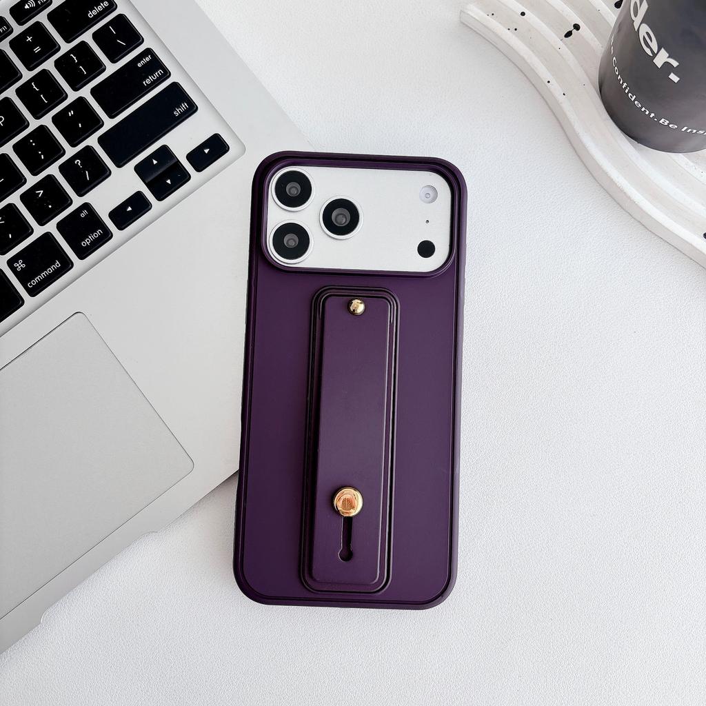 Luxury Business Phone Case for iPhone 17 Pro Max 16 Plus 15 14 13 12 Shockproof Slim Fit Wrist Strap with Stand Cover
