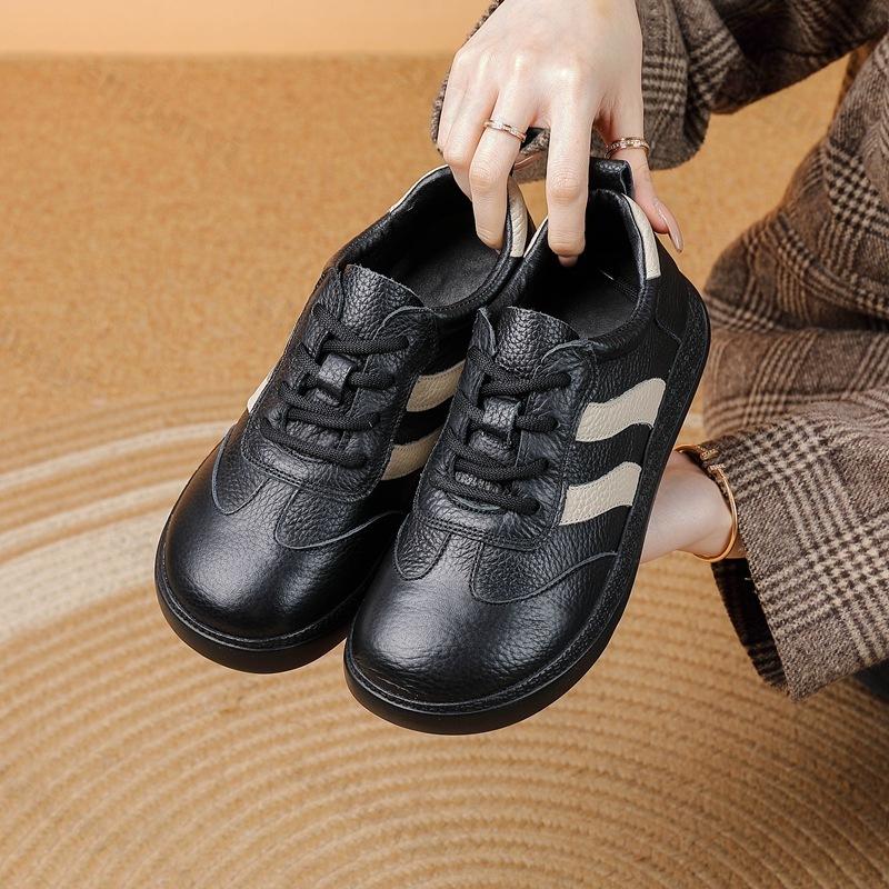 

Мода 2025 Весна Новые Женские Ретро Повседневные Балетки Универсальные Удобные Туфли с Мелким Вырезом Модный Тренд Нескользящие Кроссовки 35