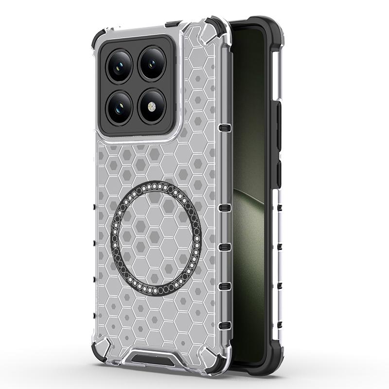 For Xiaomi 14T Magnetic Case Honeycomb Design TPU+PC Phone Cover A