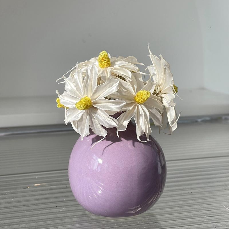 Candy Color Ceramics Bud Vase Nordic Hydroponics Vases Flower Vase for Decoration Living Room Dry Flowers Decorative Container