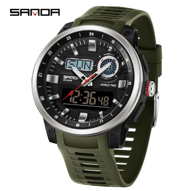 Sanda Unisex Digital Sports Watch with 4 Alarms, Outdoor Stopwatch, and Running Timer
