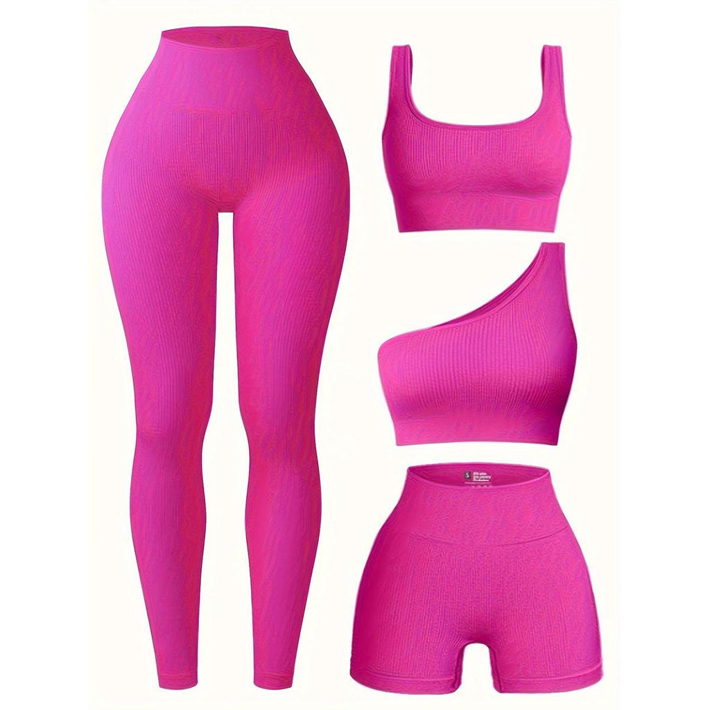 Women's Seamless Yoga Set: High-Elastic Vest and Breathable Sweat-Wicking Gym Tights.