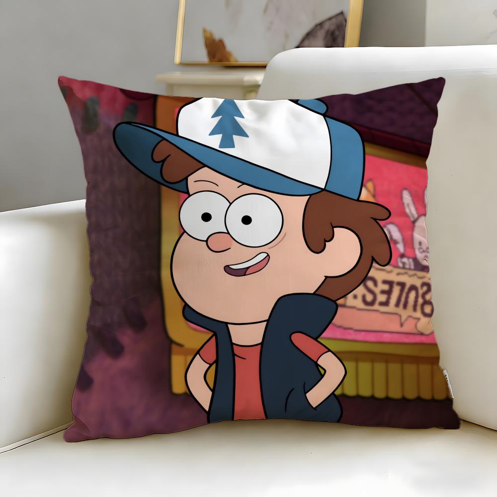 Classic Cartoon Gravity Falls Cushion Cover Soft EasyWash Pillow Case Versatile for Couch Bed Travel and Office