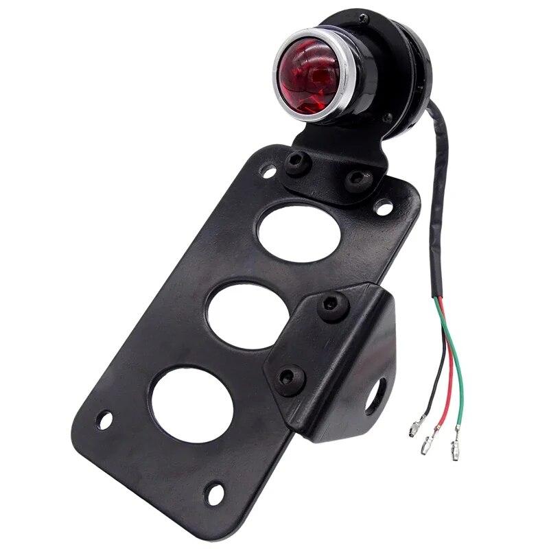 

Универсальный задний фонарь для мотоциклов с боковым креплением и кронштейном номерного знака, стоп-сигнал для Harley, Honda, Yamaha, Suzuki