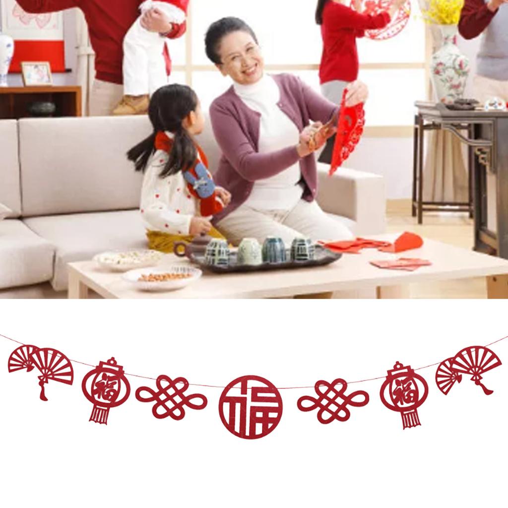 2023 Chinese New Year Banner Vivid Color Reusable Hanging Chinese Party Decoration for Shopping