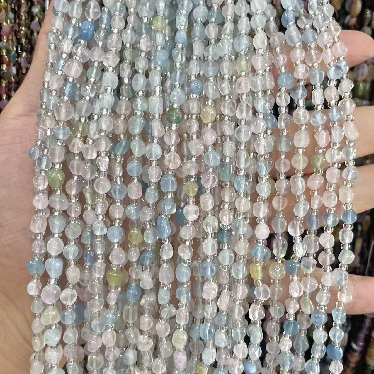 Бусины из натурального крошеного морганита для изготовления украшений своими руками Small 4*6mm Strand ~38cm