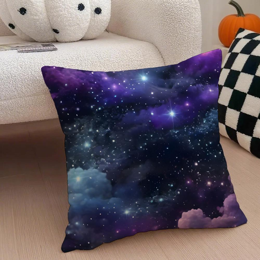 Space Starry Sky Cushion Cover Throw Pillow Cover Hidden Button Durable Polyester Chair Cushion