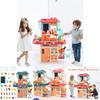 Large Educational Kids Kitchen Toy Set With Realistic Cooking Features And Spray Function