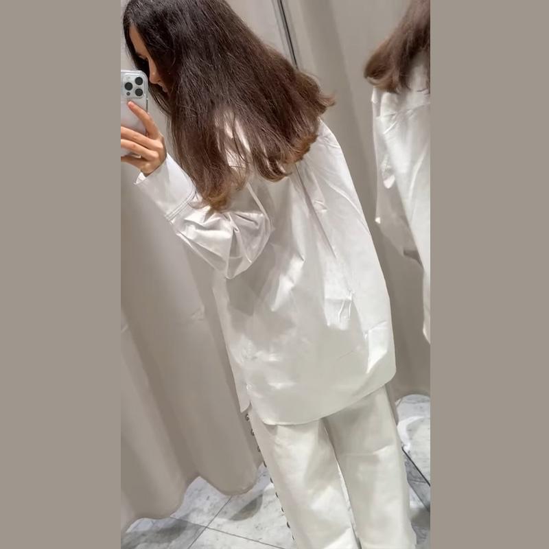 Loose Lapel Hollow Out Women's Shirt White Long Sleeve Bandage Lace Up Female Shirts 2025 Spring Summer Fashion Lady Top Street