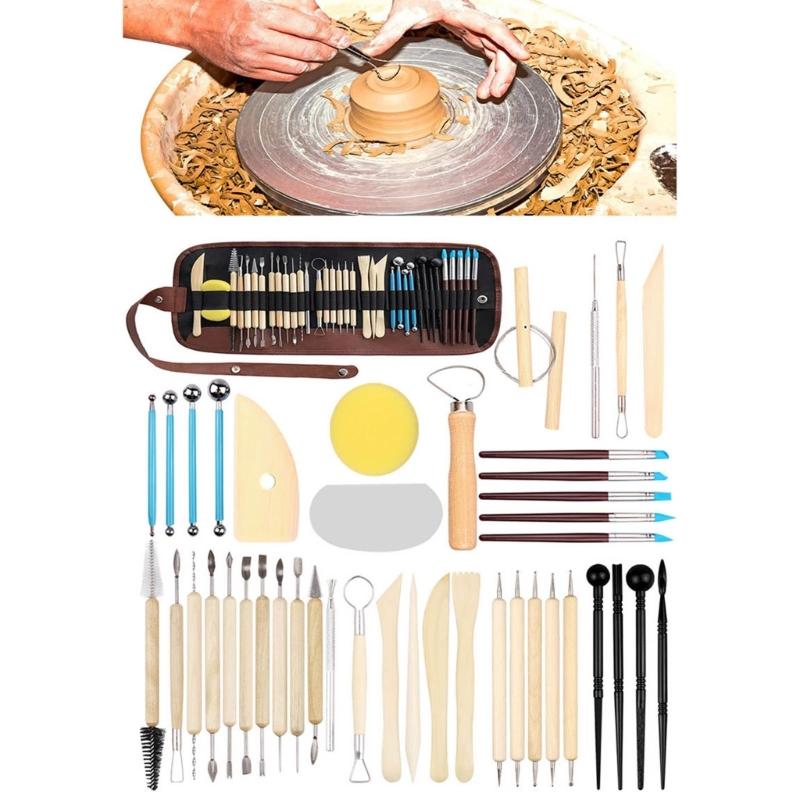 43Pcs Ceramics Clay Modeling Tool Kits Pottery Sculpting Tool Set, Clay Tool Pottery Clay Sculpture Carving Tool Set