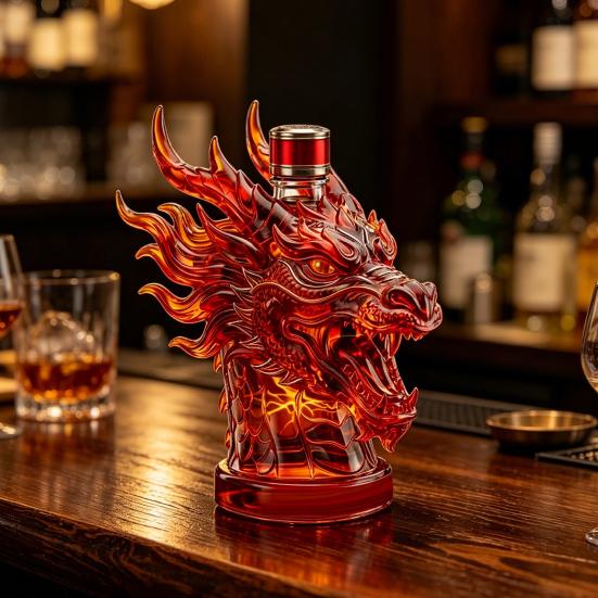 Trójwymiarowy Zwierzęcy Karafka do Whiskey, Dekoracyjna Butelka do Whiskey 350ml, Szklana Butelka na Likier w Kształcie Ptaka, Artystyczna Karafka do Wina Whiskey Likierów Dekoracja Domowego Baru