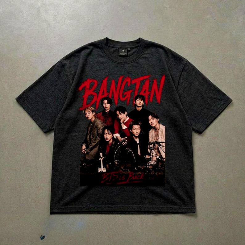 Vente Chaude d'Été Bangtan BTS Tournée Mondiale 2026 T-shirt Hommes Femmes Harajuku Hip Hop Punk T-shirt Rond Imprimé Col Rond Manches Courtes T-shirt Décontracté