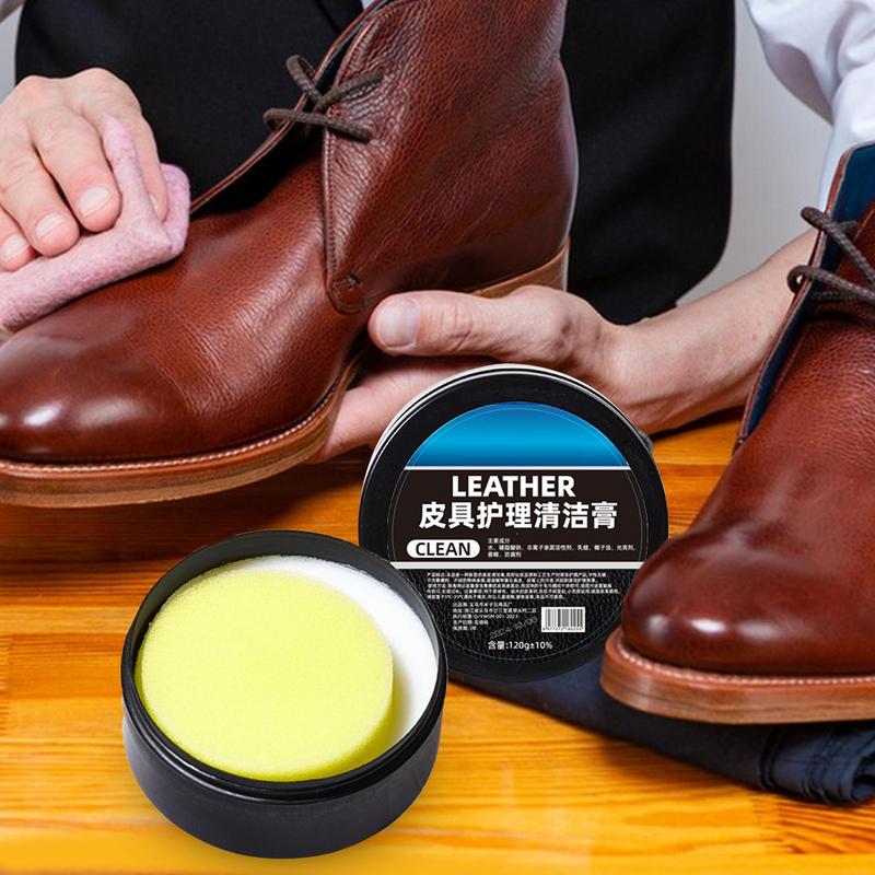 120g Leather Seat Maintenance Cream Car Leather Cleaning & Polishing Oil Multifunctional Leather Care Cream for Sofa Cleaning