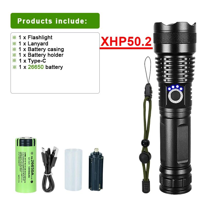 Rechargeable GT10 Flashlight Super Bright Portable Ultra Power Long Range Tactical Torch Lamp Outdoor Emergency Camping Lantern