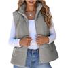 2026 Fall Winter Corduroy Quilted Vest for Women, Fashion Casual Padded Gilet with Pockets and Front Zipper