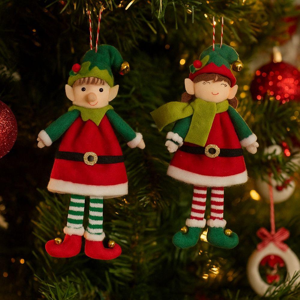 Boy Girl Hanging Bell Elf Cute Christmas Tree Pendant Elf Plush Doll  Christmas Party