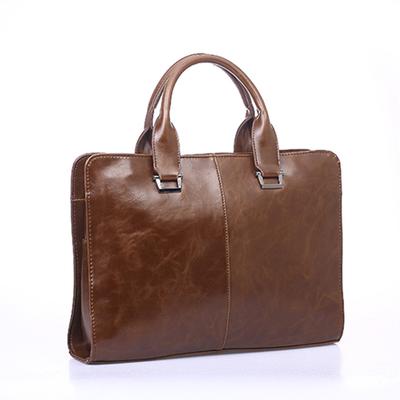 Aktentasche aus Crazy Horse Leder für Herren, Retro-Pendlerhandtasche, große Kapazität, Business-Schultertasche, Messenger Bag, 14-Zoll-Computertasche