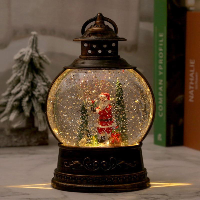 Christmas decoration wind lantern music box music box crystal ball old man Christmas tree light ornaments Christmas gift