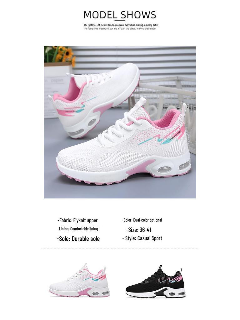 Women's Plus Size Air Cushion Flyknit Running Sneakers